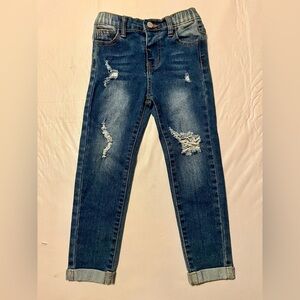Stylish Blue Distressed Girl Size 4Y Jeans